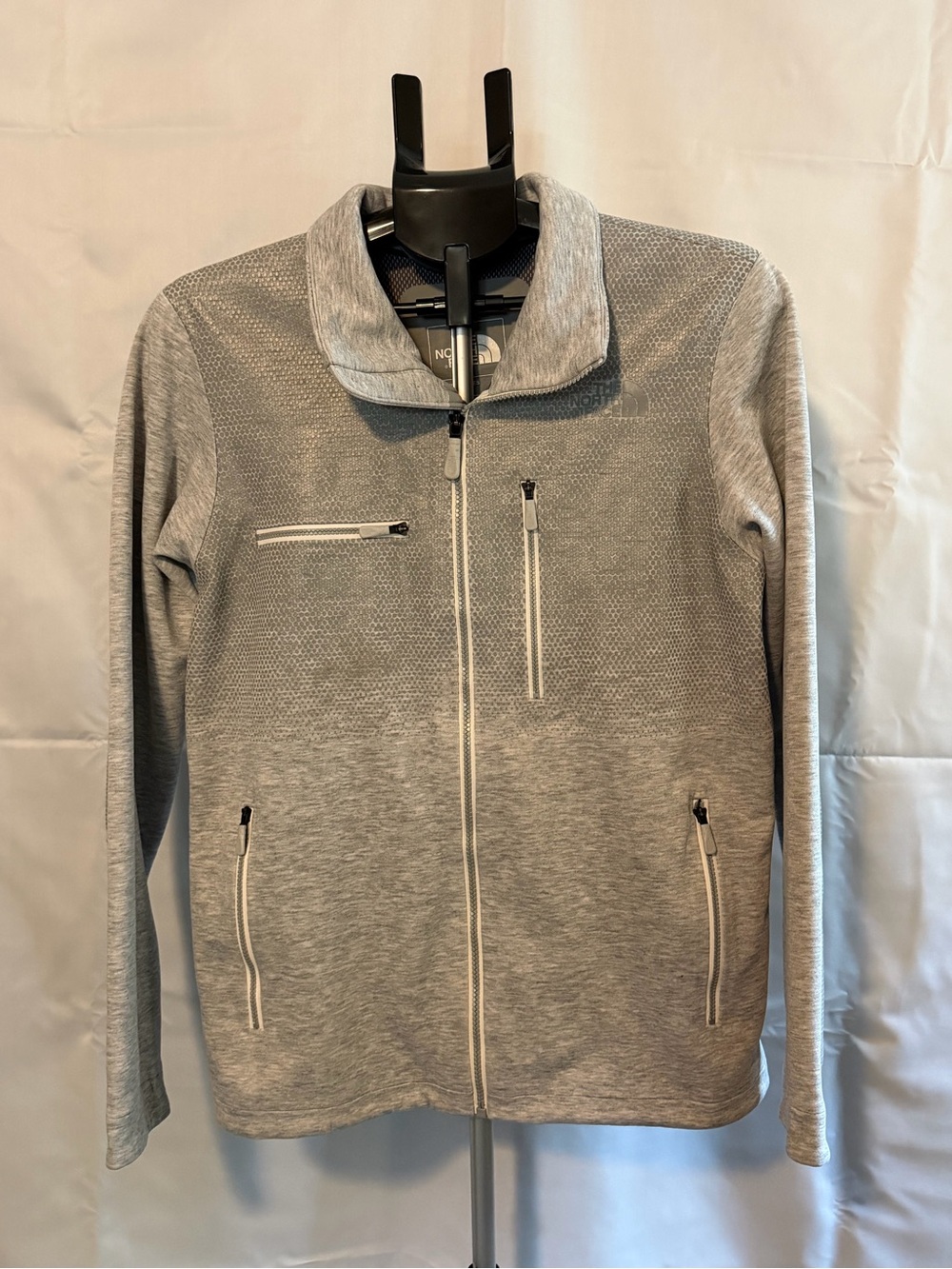 The North Face Men's Light Gray Zip-Up Sweater Jacket